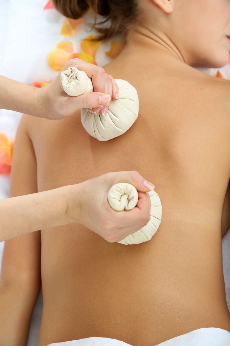 Woman Having Back Massage Close up